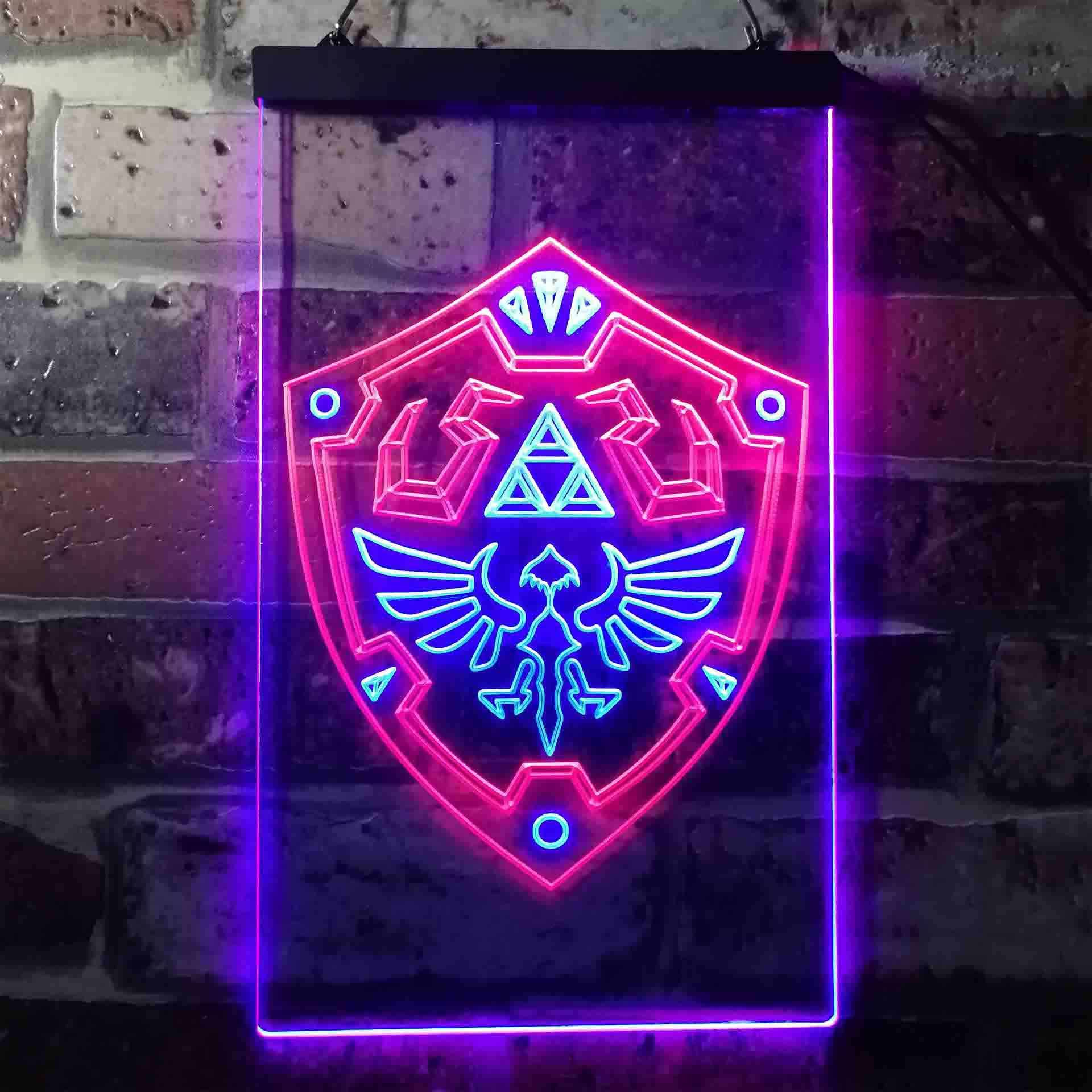 Legend of Zelda Hylian Shield Dual LED Neon Light Sign